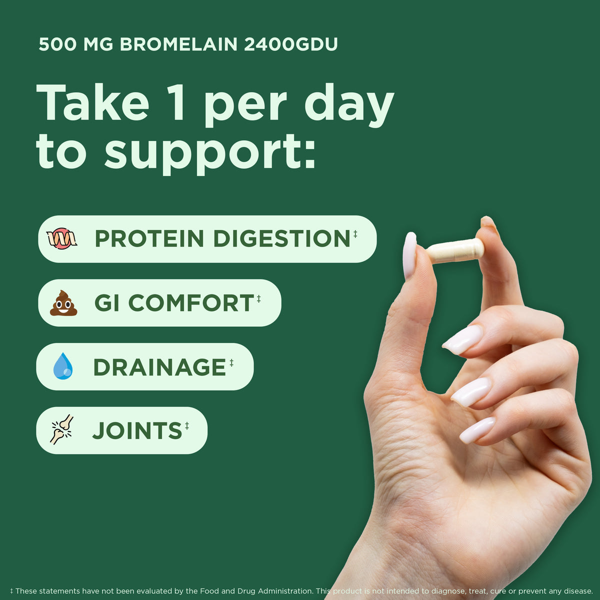 Yuve Bromelain supplement facts and dosage information