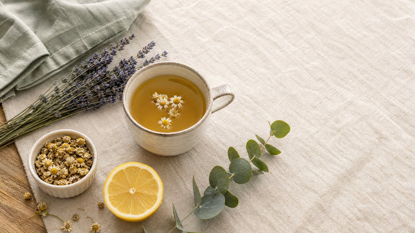 Editorial flat-lay photograph of supplement routine, natural light, no text