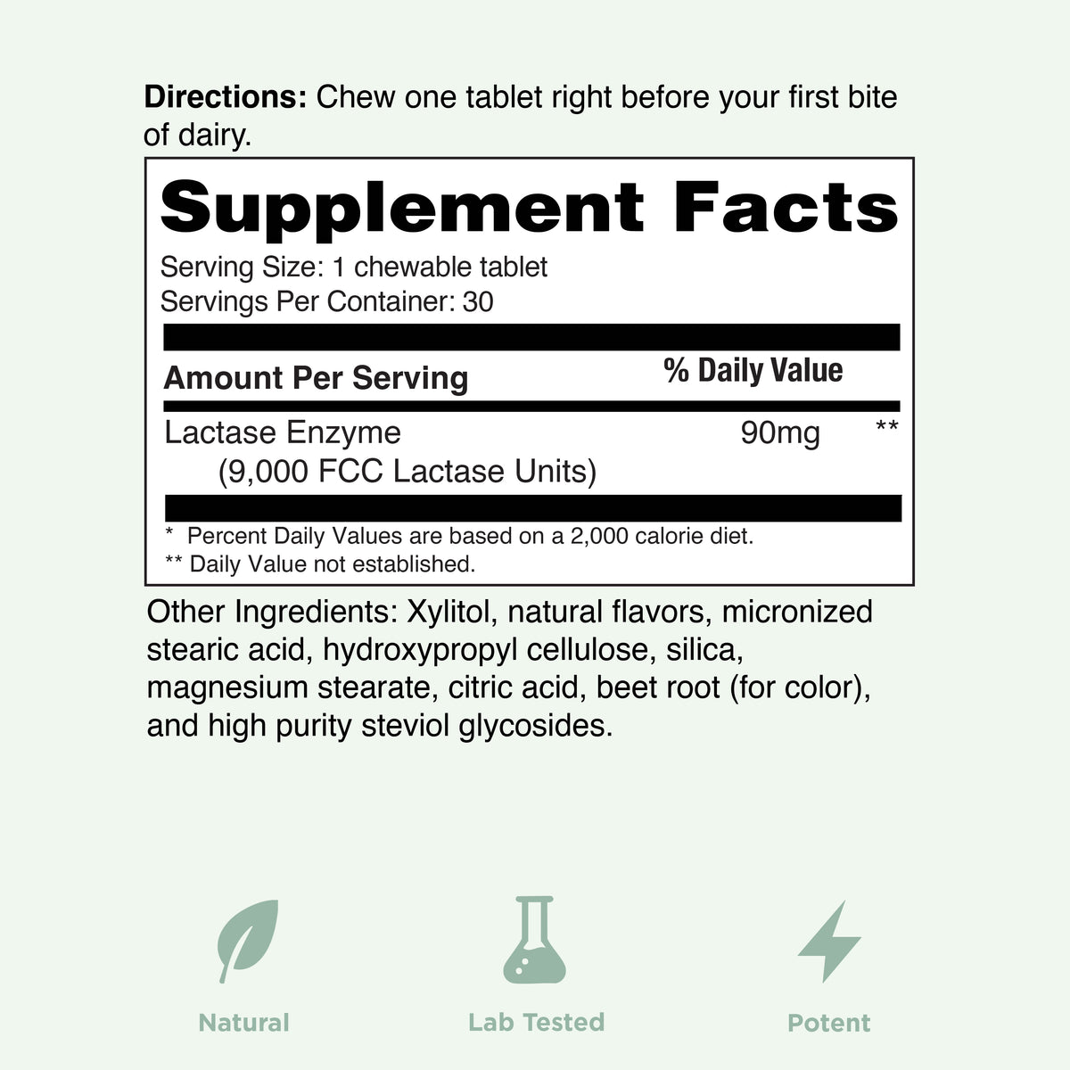 Yuve vegan lactase enzyme supplement for dairy comfort